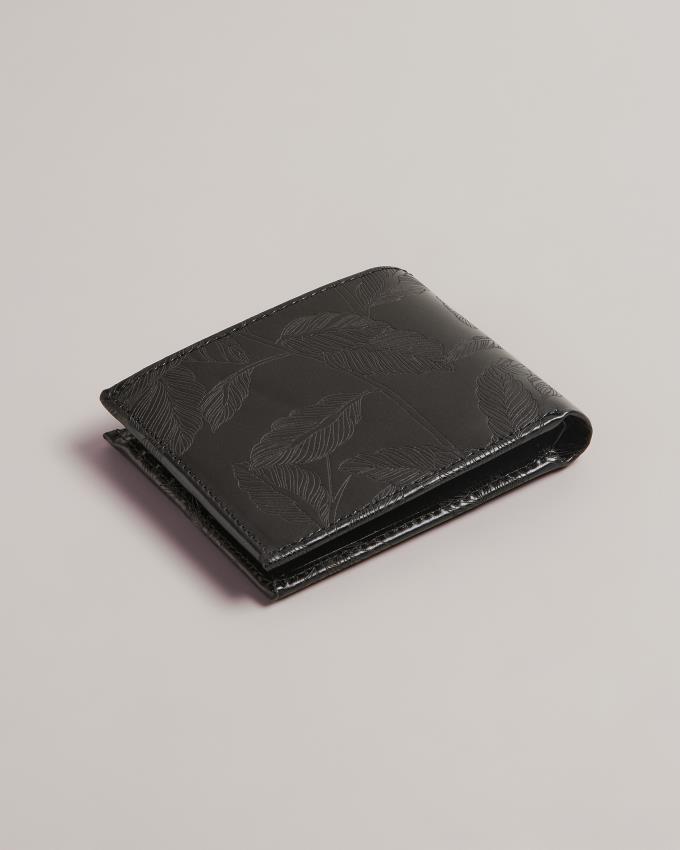 Portefeuille Ted Baker Laser Etched Leaf Bifold Noir Homme | LHM-80773376